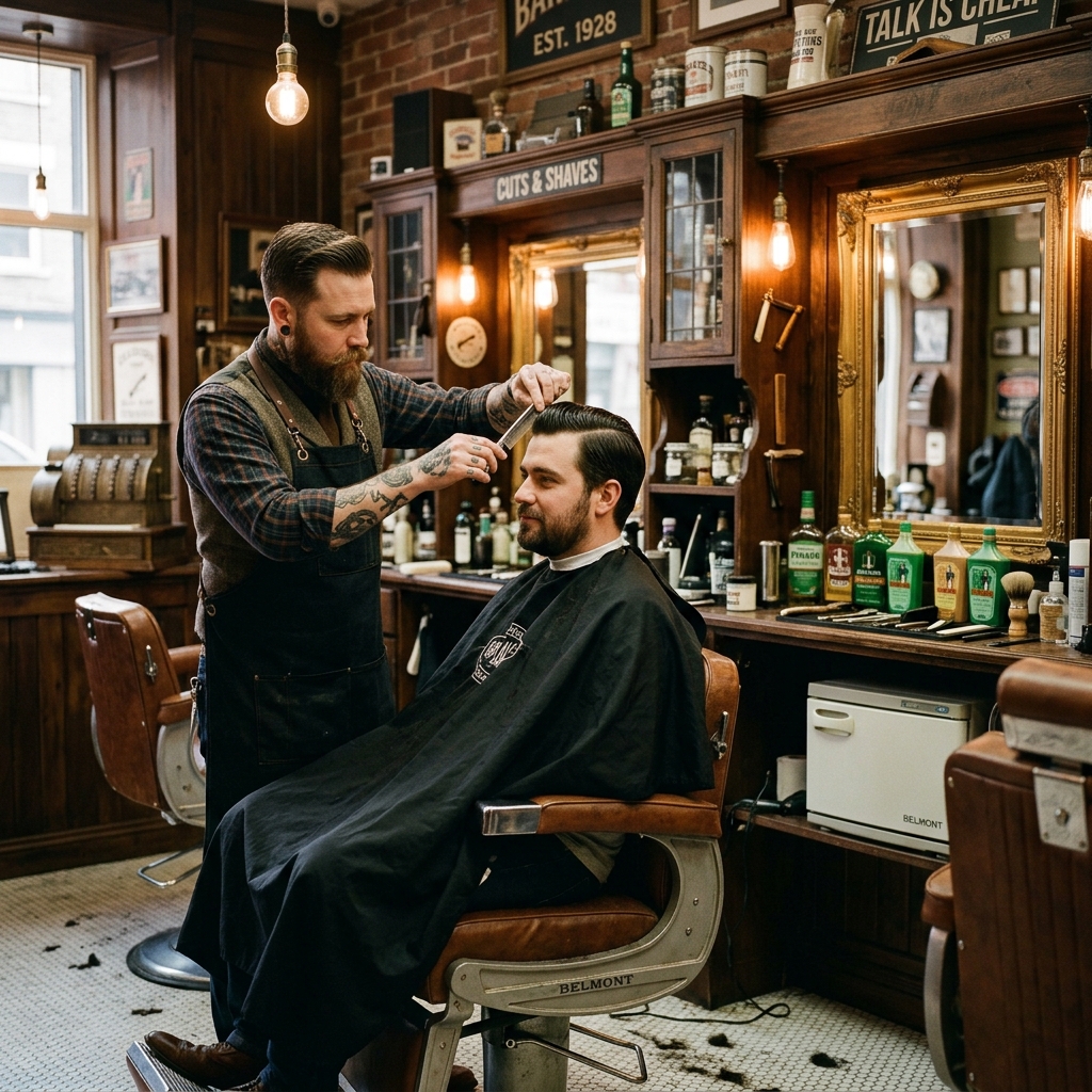 Barber Cutting Hair